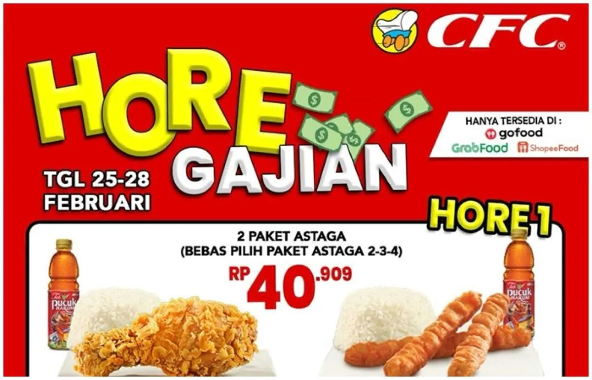 Promo CFC Hore Gajian 25-28 Februari 2025, 2 Paket Hore Mulai Rp 40.000-an