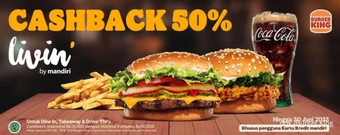 Promo Burger King Cashback 50%