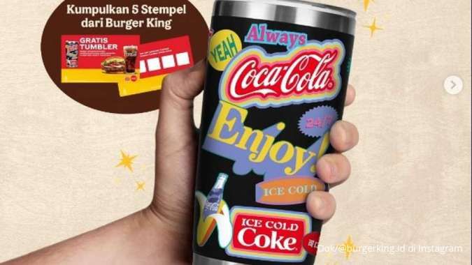 Promo Burger King Gratis Tumbler Coca-Cola Premium, Diperpanjang Sampai Akhir Bulan
