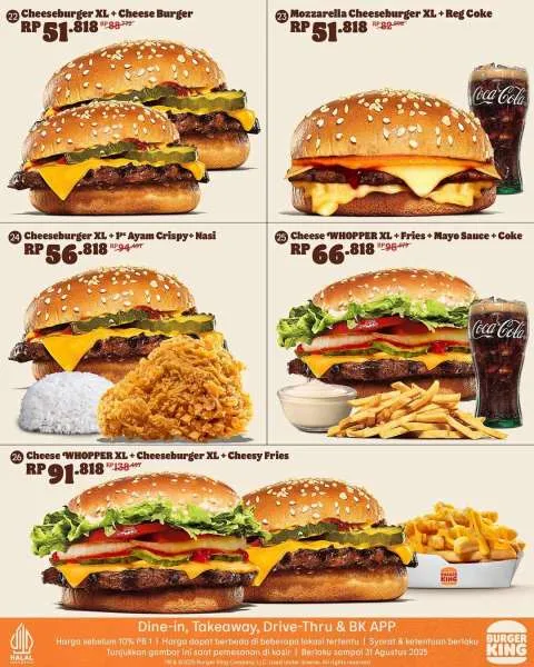 Promo Burger King Kupon Juli Cheeseburger