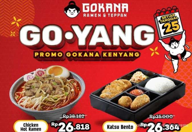  Promo Gokana Kenyang Khusus 25 September, 3 Pilihan Menu Favorit Diskon 25%