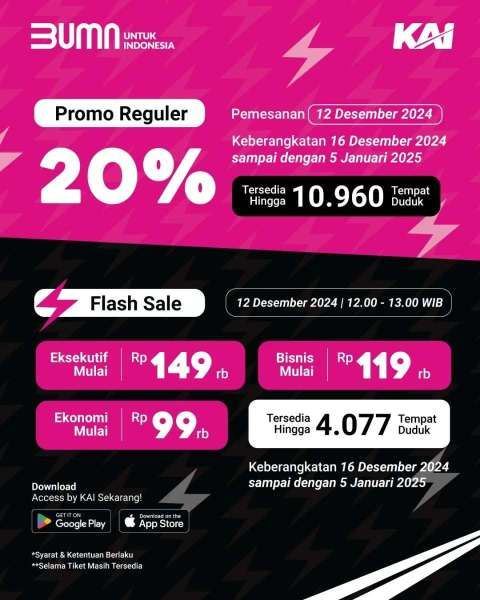 Promo KAI 12.12 Spesial 12 Desember 2024