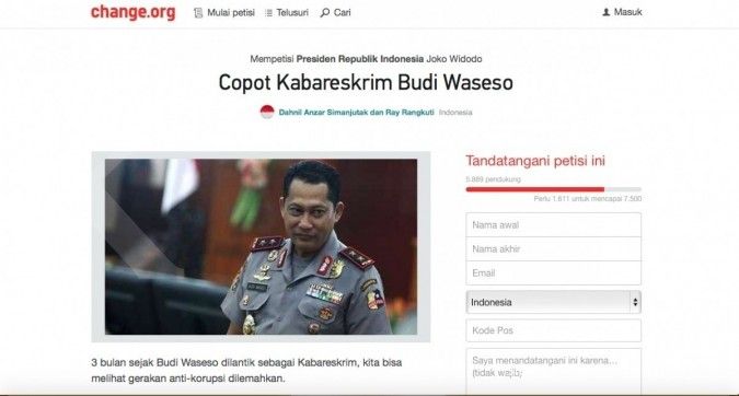 Petisi copot Kabareskrim Budi Waseso kian menyebar