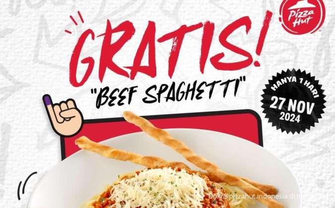 Promo Pilkada di Pizza Hut dan PHD 27 November 2024, Gratis Beef Spaghetti dan Pizza