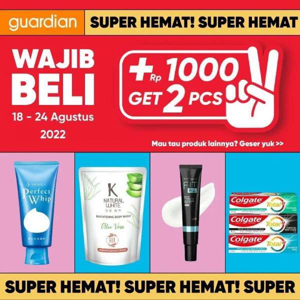 Promo Guardian 18-24 Agustus 2022, Tambah Uang Rp 1.000 Dapat 2 Facial Wash Senka