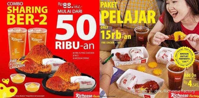 Promo Richeese Terbaru, Combo Sharing Ber-2 Mulai Rp 50.000 Dapat 4 Ayam