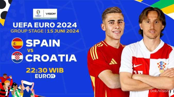 EURO 2024: Live Streaming Spanyol vs Kroasia, Sabtu (15/6)