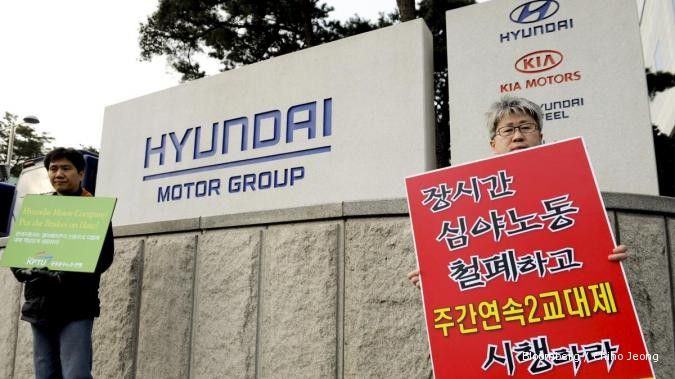 Buruh Hyundai hentikan aksi mogok