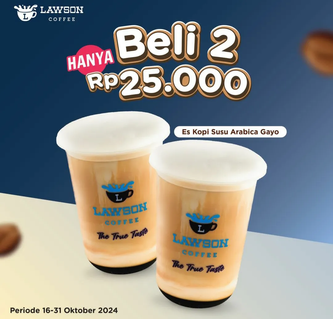 Lawson Promo beli 2 kopi Rp 25.000