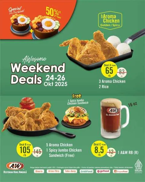 Promo A&W Weekend Deals 24-26 Oktober 2025