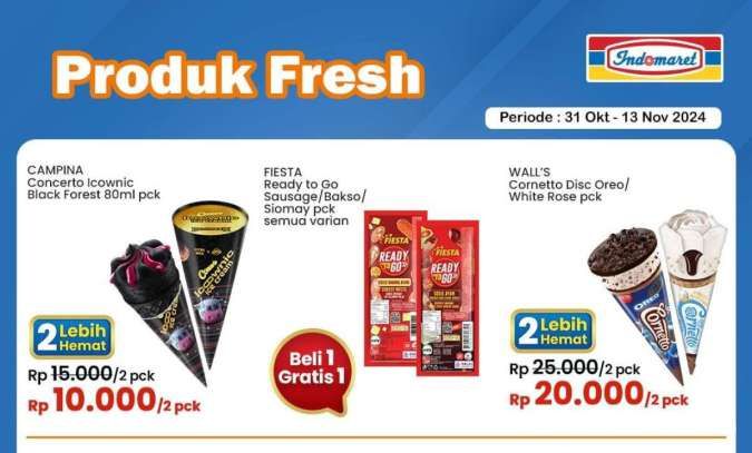 Promo Es Krim di Alfamart, Indomaret Super Hemat sampai Superindo Terbaru November