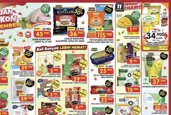 Promo Superindo Hari Ini 10-13 November 2025, Beli 1 Gratis 1 Jamur Enoki-Spicy Wing