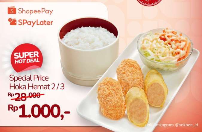 Promo HokBen ShopeePay SPayLater 1-16 November, Jajan Hoka Hemat Cuma Rp 1.000