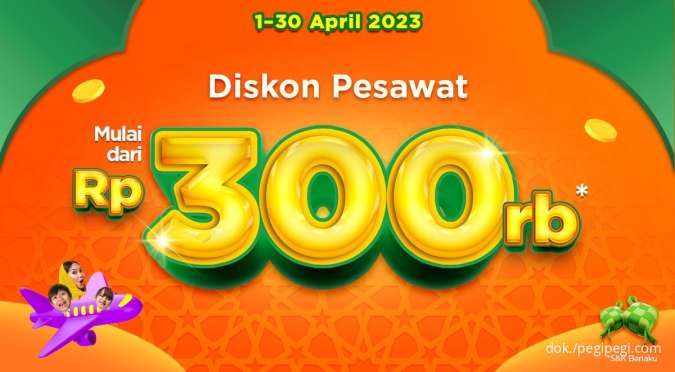 Promo PegiPegi Mudik 1-30 April 2023, Nikmati Tiket Pesawat Mulai Rp 300.000