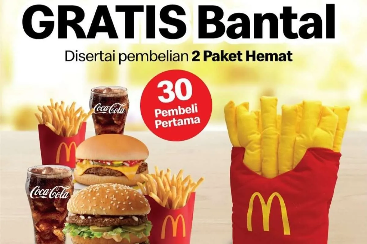 Eksklusif Gratis Bantal French Fries ala McDonald’s Tiap Beli 2 Paket Hemat McD