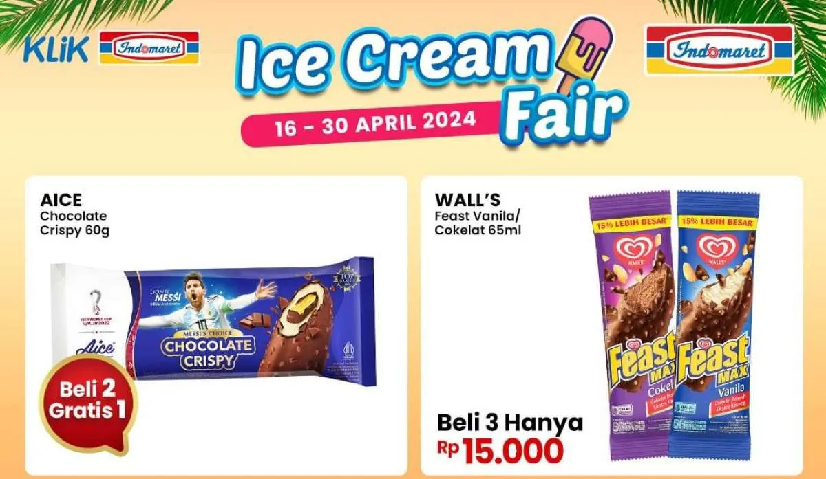 Promo Indomaret April Es Krim Beli 2 Gratis 1, Promo Pesta Diskon Berakhir Hari Ini