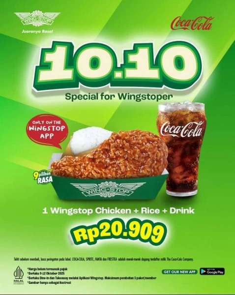 Promo 10.10 di Wingstop 9-12 Oktober 2025
