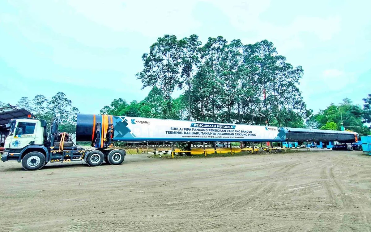 Krakatau Pipe Suplai 14.455 MTon Pipa Pancang untuk Terminal Kalibaru
