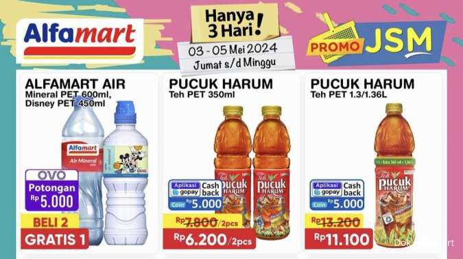 Promo JSM Alfamart Periode 3-5 Mei 2024, Beberapa Produk Beli 2 Gratis 1!