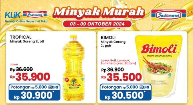 Promo Indomaret Minyak Murah 3-9 Oktober 2024, Filma 2 Liter Mulai Rp 27.000-an