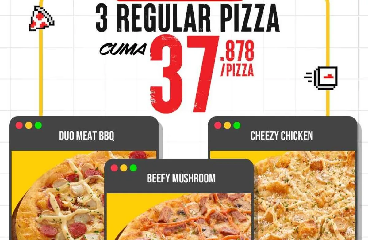 Promo Payday PHD Hari Terakhir, 3 Regular Pizza Favorit Cuma Rp 37.000-an Per Pizza