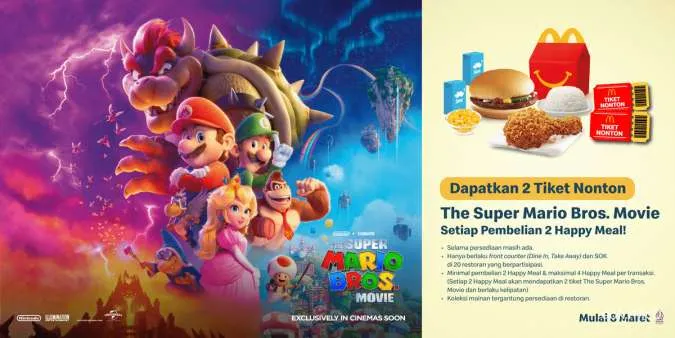 Promo McD 8-16 Maret 2023, Beli Happy Meal Gratis 2 Tiket Nonton Film Mario Bros