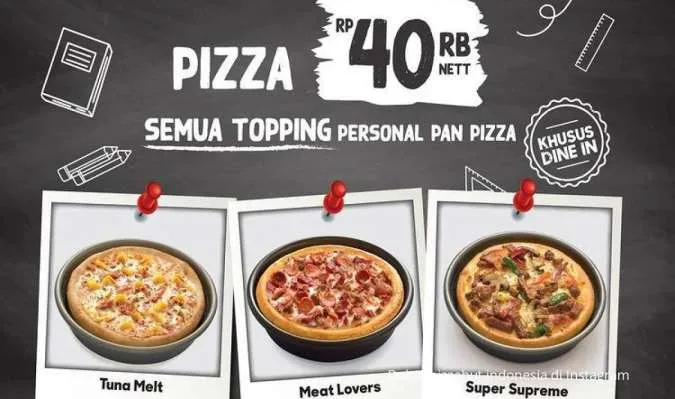 Menu Baru Pizza Hut 2022, Paket Holiday School Aneka Topping Pizza Rp 40.000