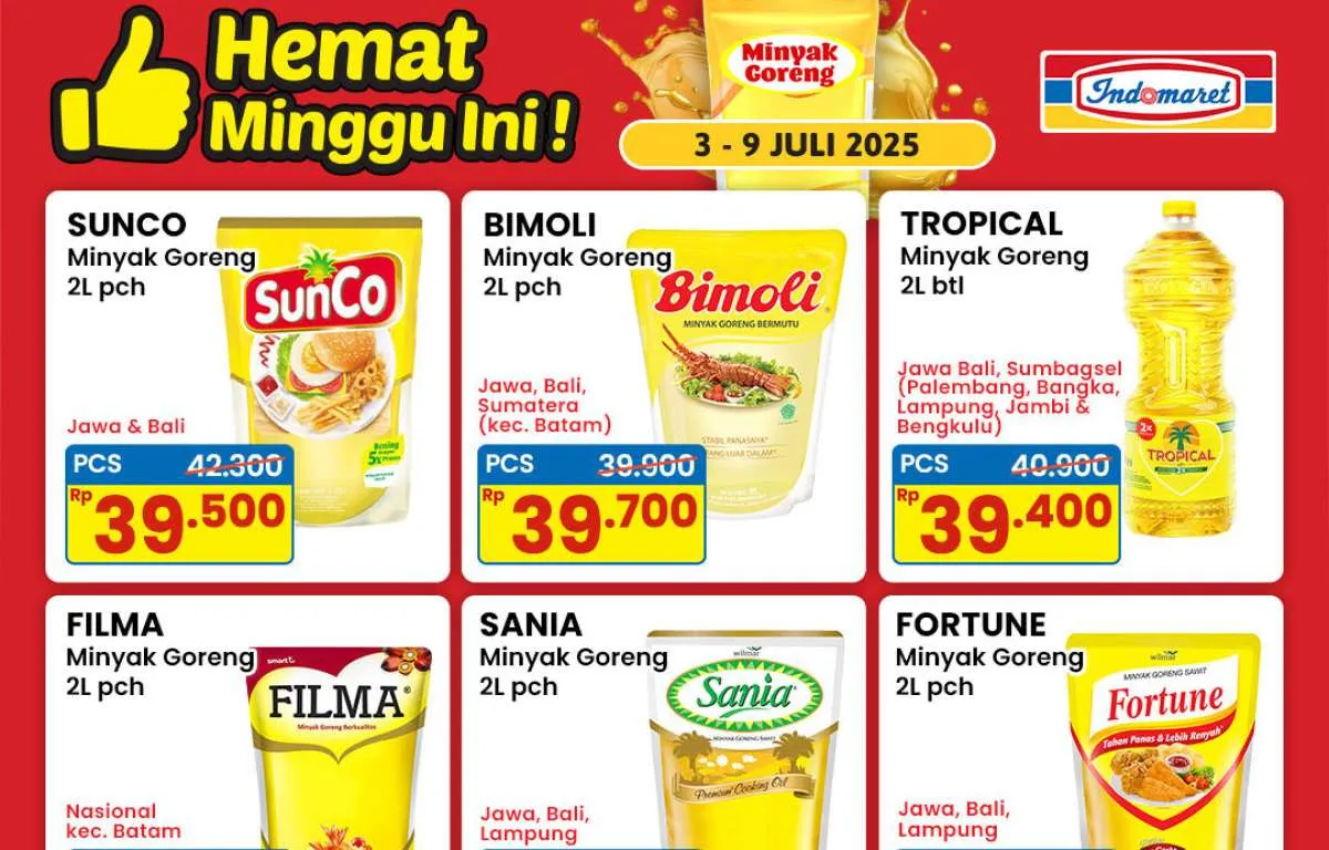 Promo Minyak Goreng di Indomaret Berakhir Besok, Harga Berbeda di Setiap Wilayah