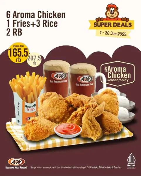 Promo A&W Sharing Meal Paket 6 Aroma Chicken