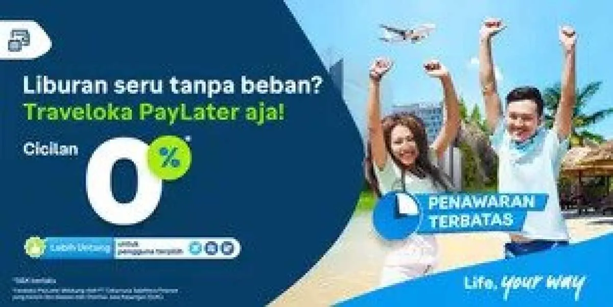 Promo Traveloka Ada Cicilan 0% + Gratis Biaya Admin Pakai Traveloka PayLater