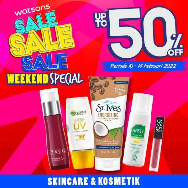 Promo Watsons Periode 10-14 Februari 2022, Aneka Skincare & Body Care Diskon s.d 70%