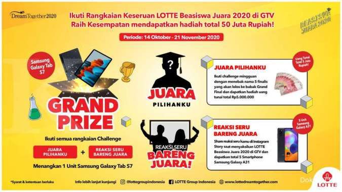 Mendukung Dunia Pendidikan Indonesia, LOTTE Selenggarakan LOTTE Beasiswa Juara 2020