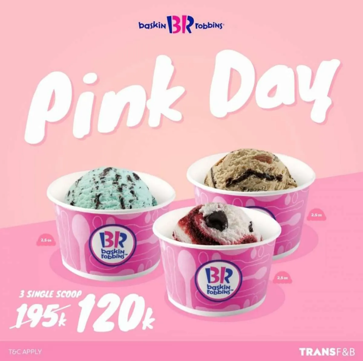 Promo Baskin Robbins Hari Ini 20 Juli 2021, Pink Day 3 Single Scoop Cuma 120k Aja