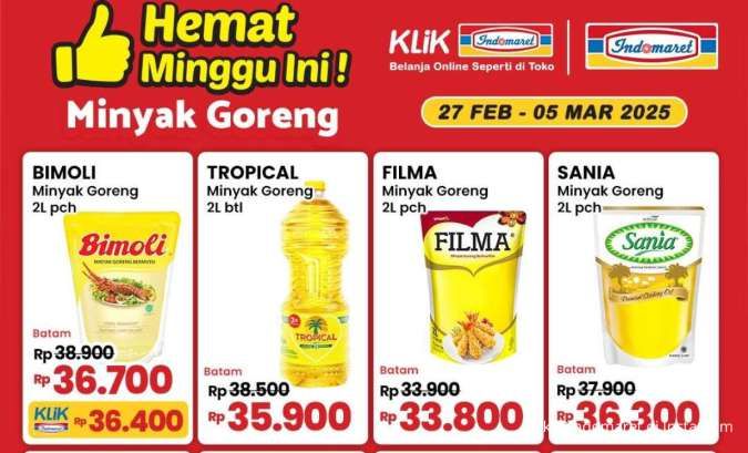 Promo Minyak Goreng di Indomaret Hemat Minggu Ini Berakhir Besok, Mulai Rp 33.000-an