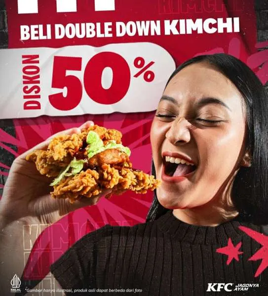 Promo KFC Double Down Kimchi diskon 50%
