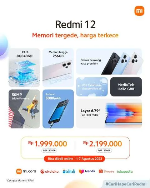 Spesifikasi dan Harga HP Redmi 12