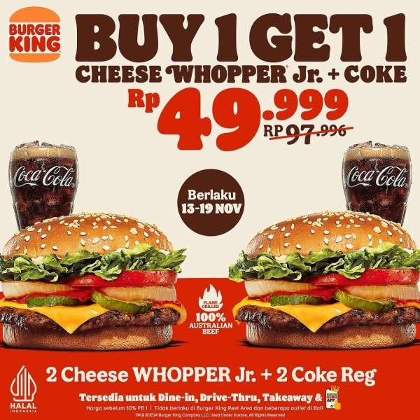 Promo Burger King 13-19 November 2024