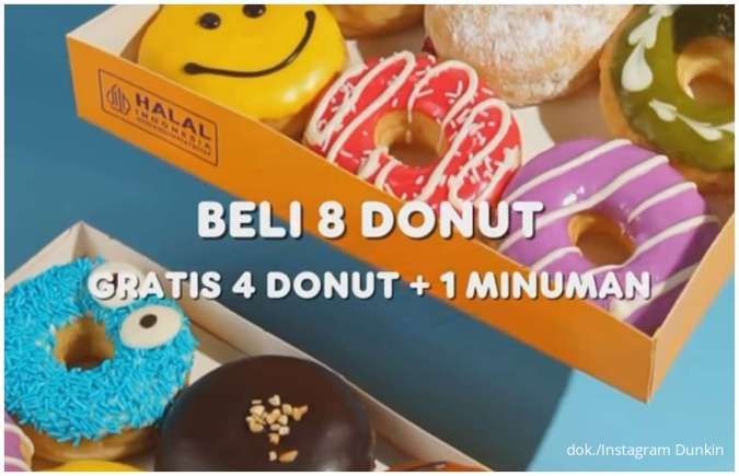 Promo Dunkin BCA Tiap Kamis, Beli 8 Donut Classic Gratis 4 Donut Classic + 1 Minuman