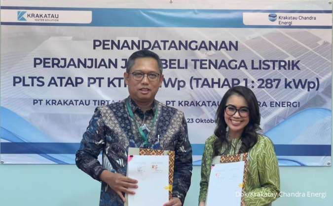 Krakatau Chandra Energi dan KTI Teken Jual Beli Tenaga Listrik PLTS Atap