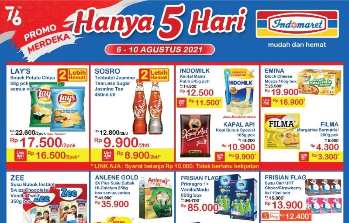 Promo Indomaret Hanya 5 Hari diskon akhir pekan, 6-10 Agustus 2021!