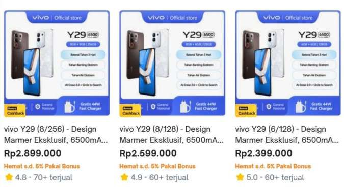 Daftar Harga Vivo Y29 (Mei 2025)