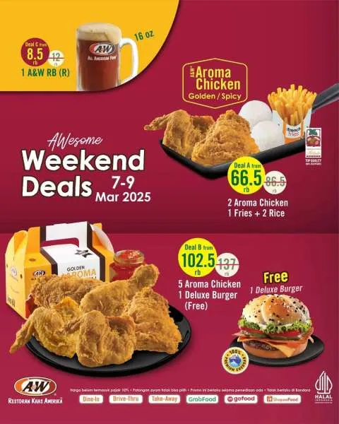 Promo A&W Weekend Delas 7-9 Maret 2025