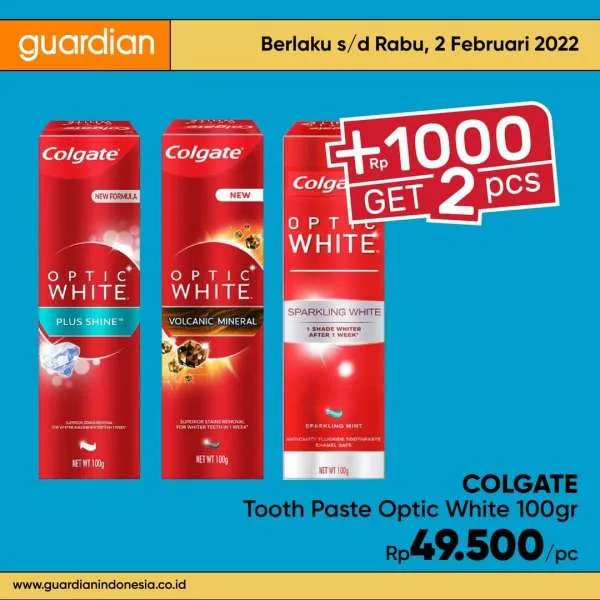 Promo Guardian +1000 Get 2 Pcs Periode 27 Januari-2 Februari 2022