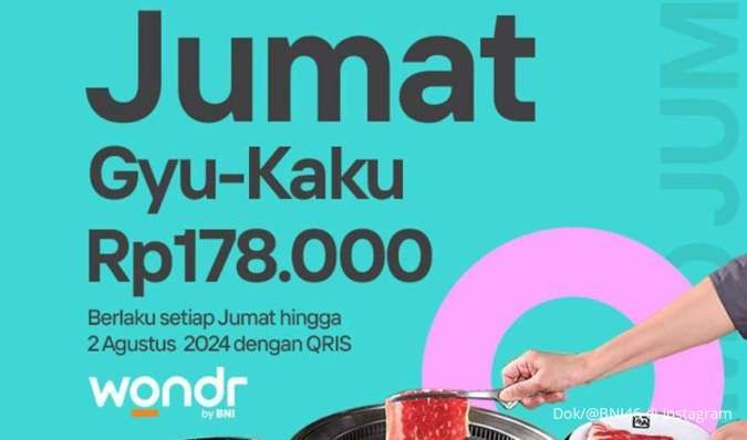 Promo Gyu-Kaku x Wondr by BNI Hari Ini 26 Juli 2024, Harga Spesial Setiap Hari Jumat!