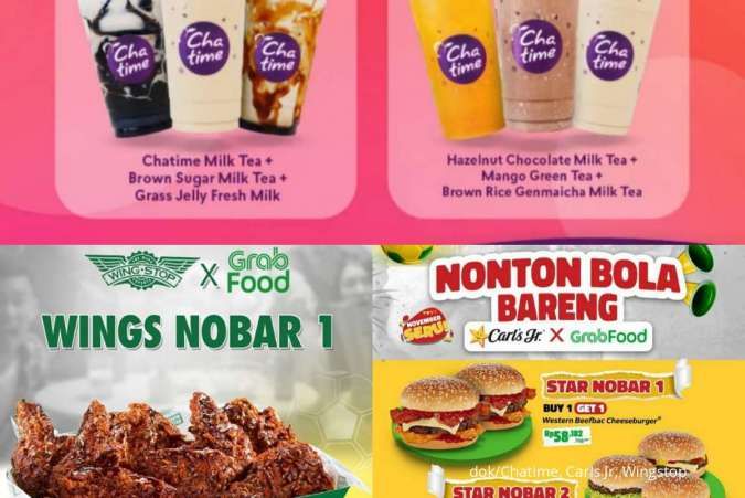 Serba Diskon Chatime-Wingstop di Promo GrabFood NoBar hingga 18 Desember 2022
