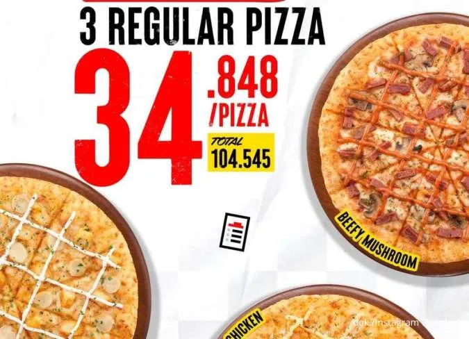 Promo PHD Payday 27-29 Agustus 2025, 3 Regular Pizza Cuma Rp 34.000-an Per Pizza