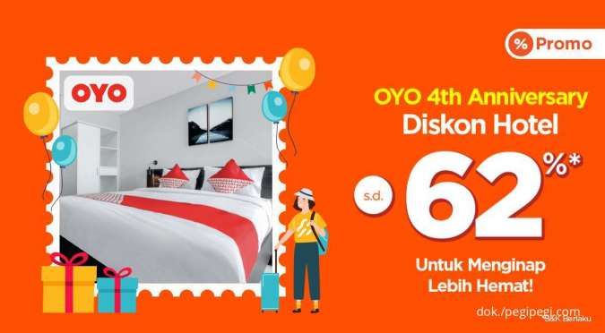 Promo HUT OYO ke-4 hingga 20 Oktober 2022, Nikmati Diskon Hotel 62% di PegiPegi