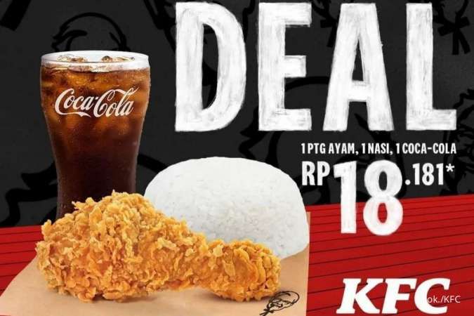 Promo KFC Baru 1-30 Juni 2022, Paket Crazy Deal Ayam, Nasi, dan Coca Cola Rp 18.181