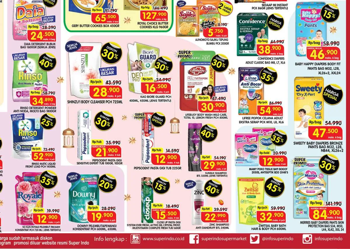 Promo Deterjen & Sabun Mandi Weekend 21-23 Februari 2025, Shinzui & Biore Diskon 30%
