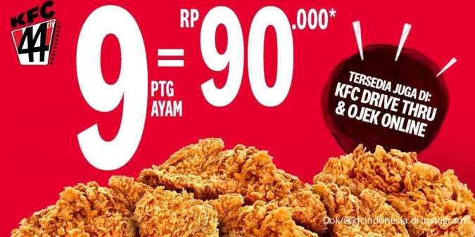 Promo KFC The Best Thursday Spesial Kamis 2 November 2023, 9 Ayam Hanya Rp 90.000-an